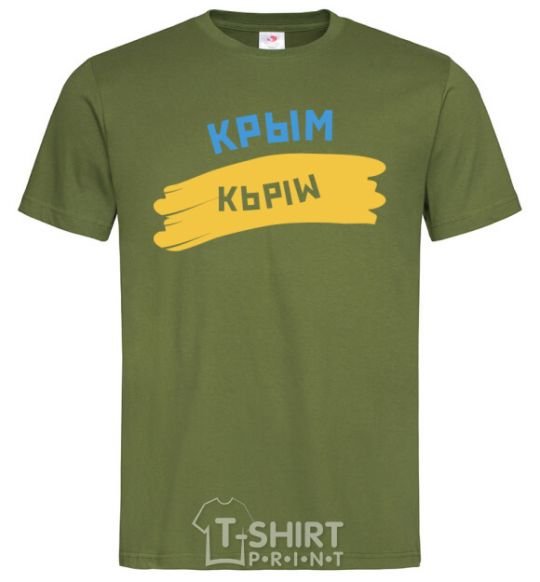 Мужская футболка Крым флаг Оливковый фото