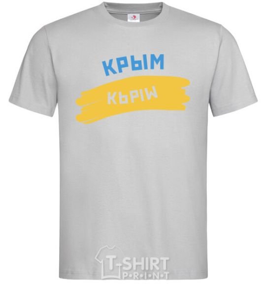 Men's T-Shirt Crimean flag grey фото