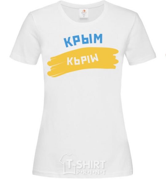 Women's T-shirt Crimean flag White фото