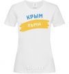 Women's T-shirt Crimean flag White фото