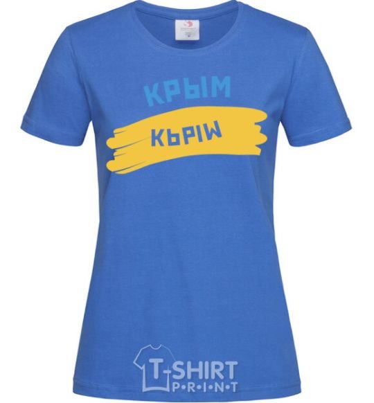 Women's T-shirt Crimean flag royal-blue фото