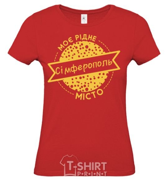 Женская футболка Моє рідне місто Сімферополь Красный фото