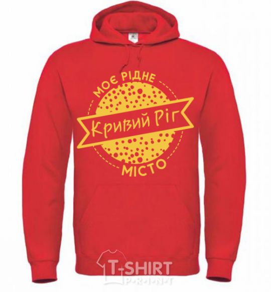 Men`s hoodie My hometown of Kryvyi Rih bright-red фото