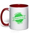 Mug with a colored handle My hometown Mykolaiv red фото