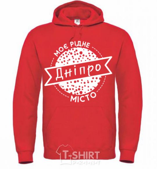 Men`s hoodie My hometown of Dnipro bright-red фото