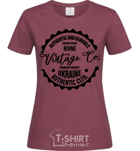 Women's T-shirt Rivne Vintage Co burgundy фото