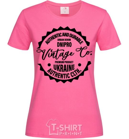 Женская футболка Dnipro Vintage Co Ярко-розовый фото