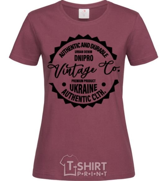 Women's T-shirt Dnipro Vintage Co burgundy фото