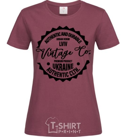 Women's T-shirt Lviv Vintage Co burgundy фото