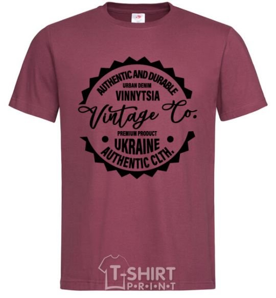 Мужская футболка Vinnytsia Vintage Co Бордовый фото