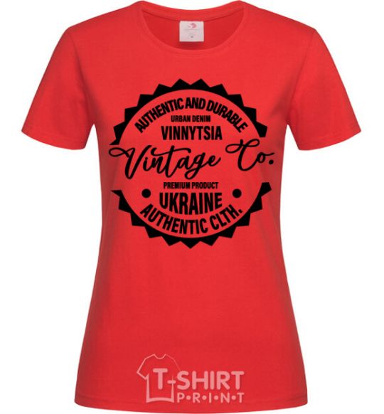 Женская футболка Vinnytsia Vintage Co Красный фото