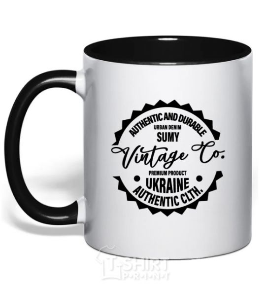 Mug with a colored handle Sumy Vintage Co black фото