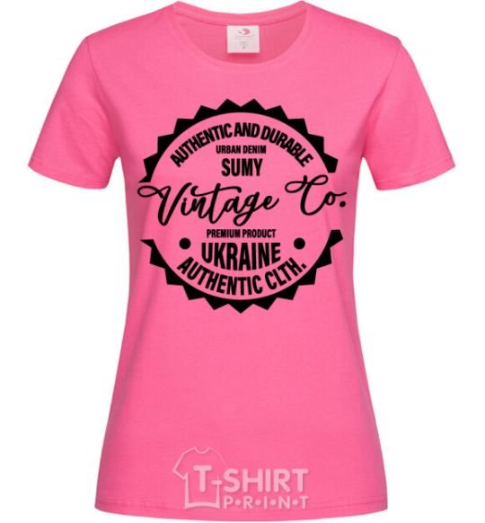 Женская футболка Sumy Vintage Co Ярко-розовый фото