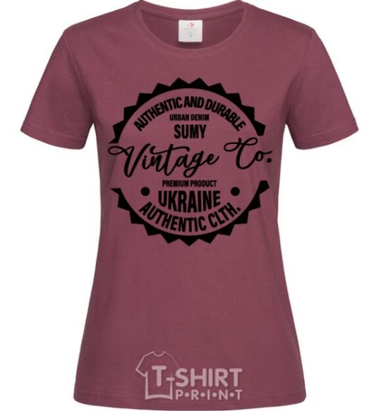Women's T-shirt Sumy Vintage Co burgundy фото