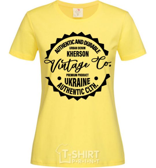 Женская футболка Kherson Vintage Co Лимонный фото