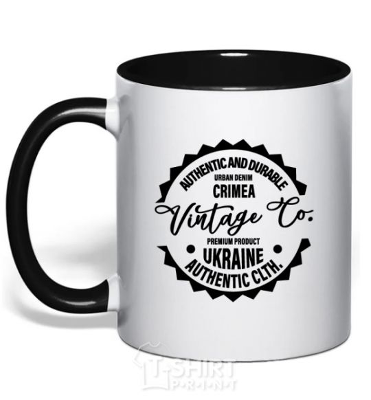 Mug with a colored handle Crimea Vintage Co black фото
