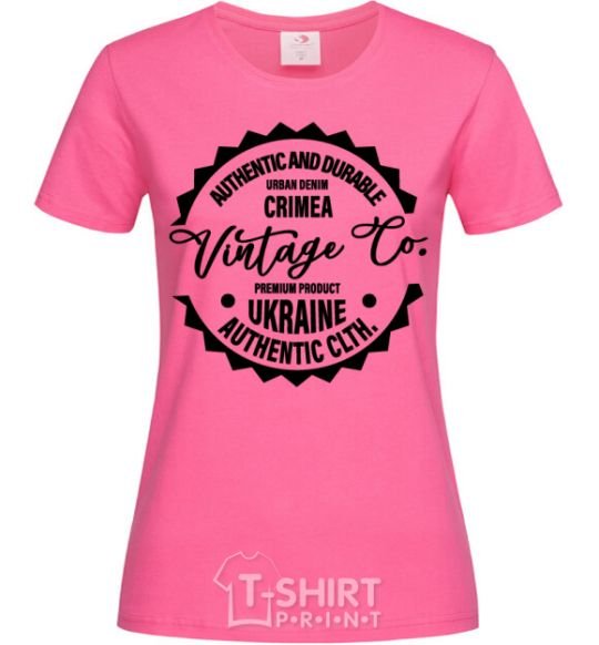 Женская футболка Crimea Vintage Co Ярко-розовый фото