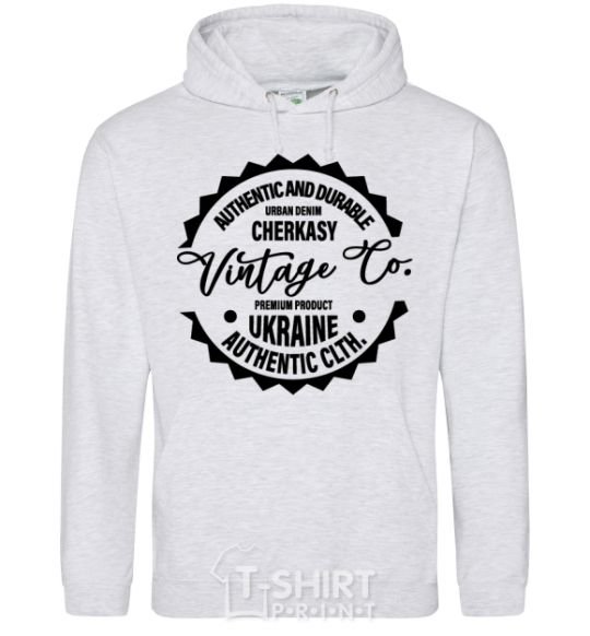 Men`s hoodie Cherkasy Vintage Co sport-grey фото