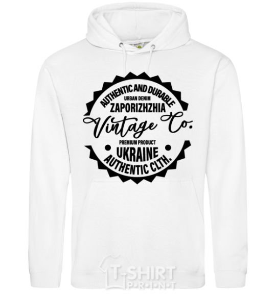 Men`s hoodie Zaporizhzhia Vintage Co White фото