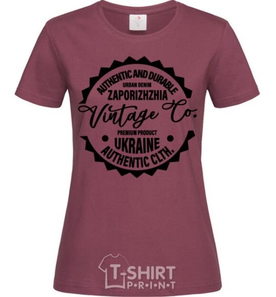 Women's T-shirt Zaporizhzhia Vintage Co burgundy фото