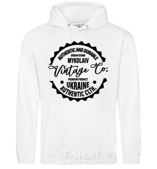 Men`s hoodie Mykolaiv Vintage Co White фото