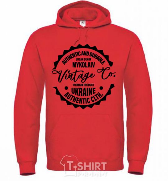 Men`s hoodie Mykolaiv Vintage Co bright-red фото