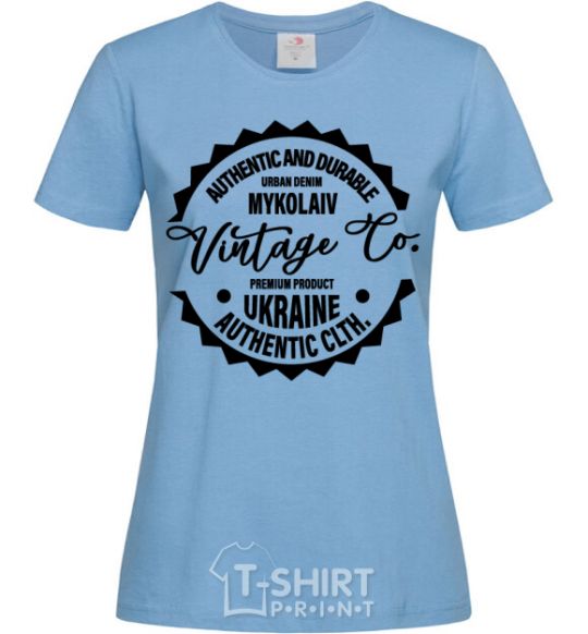 Women's T-shirt Mykolaiv Vintage Co sky-blue фото