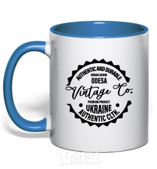 Mug with a colored handle Odesa Vintage Co royal-blue фото