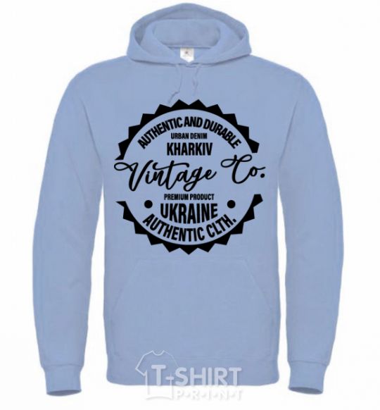 Men`s hoodie Kharkiv Vintage Co sky-blue фото