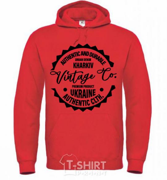 Men`s hoodie Kharkiv Vintage Co bright-red фото