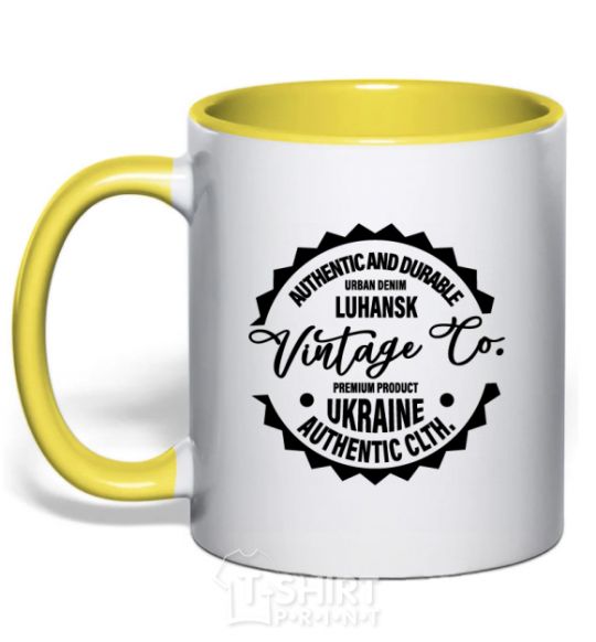 Чашка с цветной ручкой Luhansk Vintage Co Солнечно желтый фото