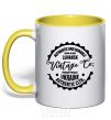 Mug with a colored handle Luhansk Vintage Co yellow фото