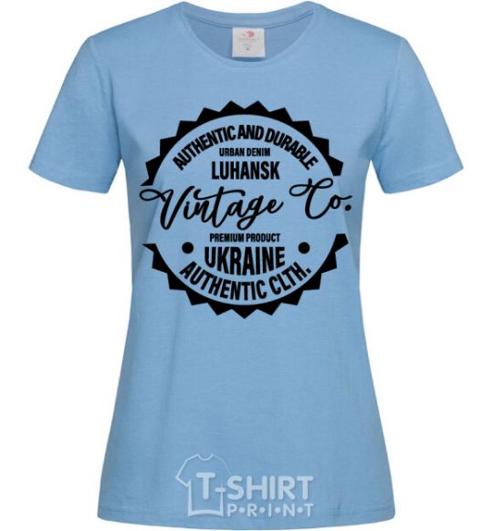 Women's T-shirt Luhansk Vintage Co sky-blue фото