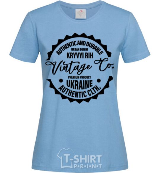 Women's T-shirt Kryviy Rih Vintage Co sky-blue фото