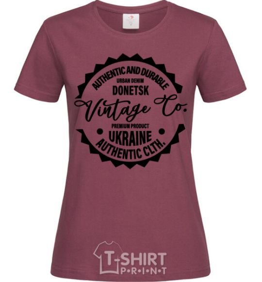 Women's T-shirt Donetsk Vintage Co burgundy фото