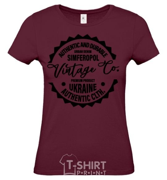 Women's T-shirt Simferopol Vintage Co burgundy фото