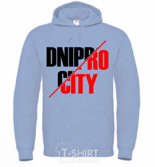 Men`s hoodie Dnipro city sky-blue фото