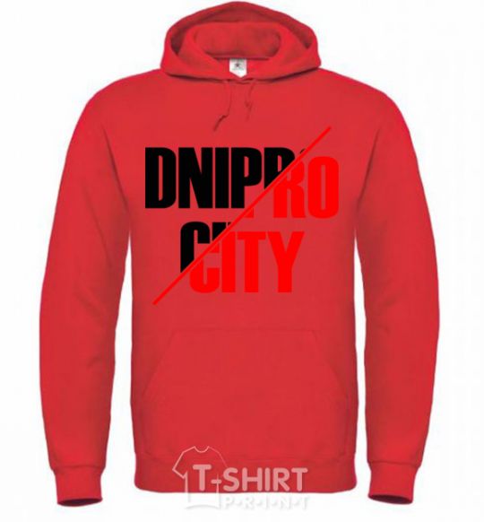 Men`s hoodie Dnipro city bright-red фото