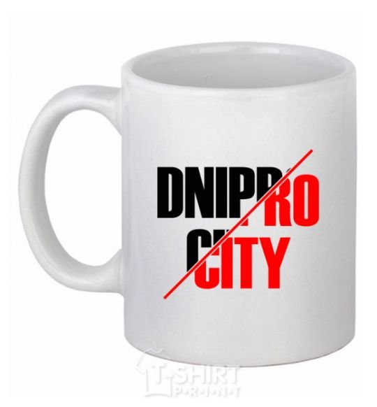 Ceramic mug Dnipro city White фото