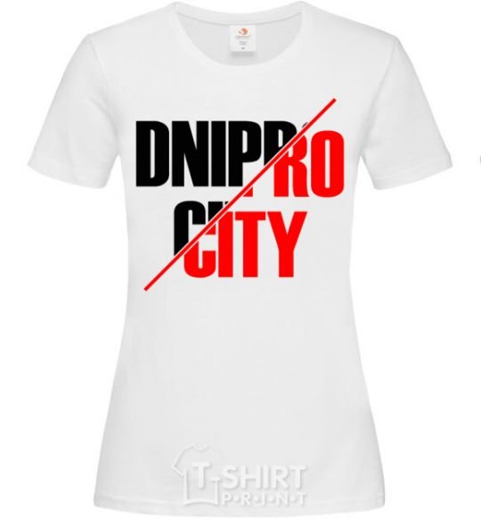 Women's T-shirt Dnipro city White фото