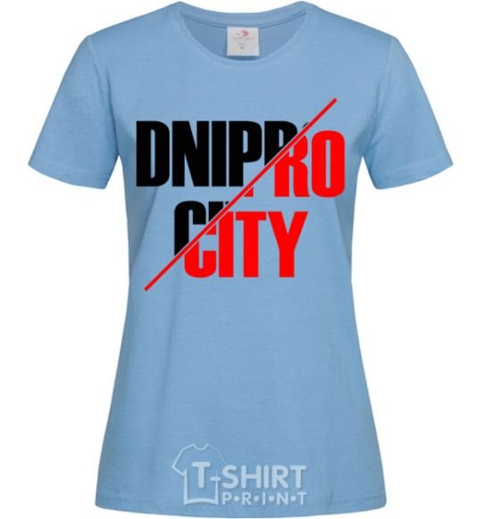 Women's T-shirt Dnipro city sky-blue фото