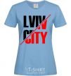 Women's T-shirt Lviv city sky-blue фото