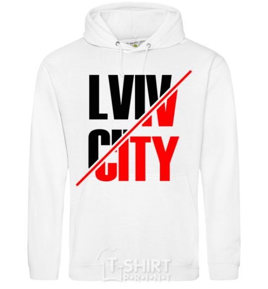 Men`s hoodie Lviv city White фото