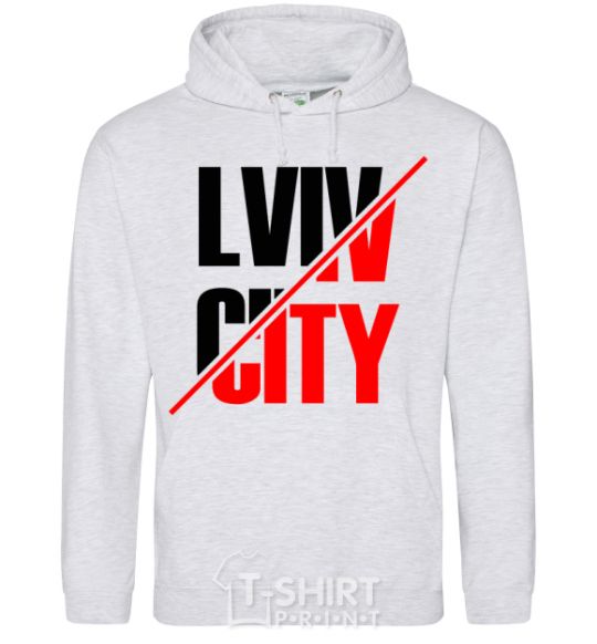 Men`s hoodie Lviv city sport-grey фото