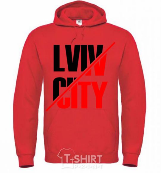 Men`s hoodie Lviv city bright-red фото