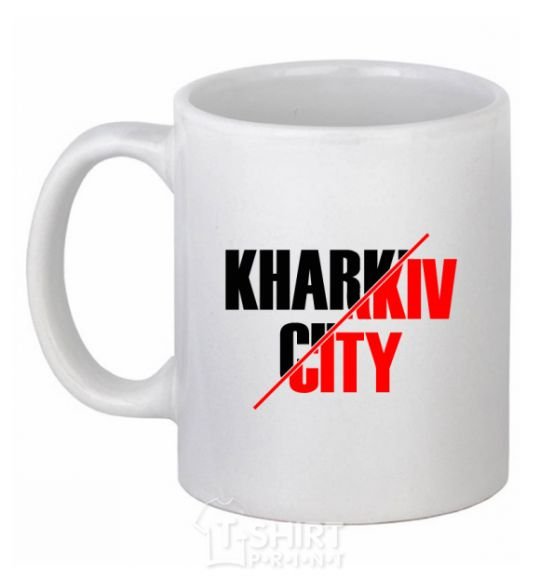 Ceramic mug Kharkiv city White фото