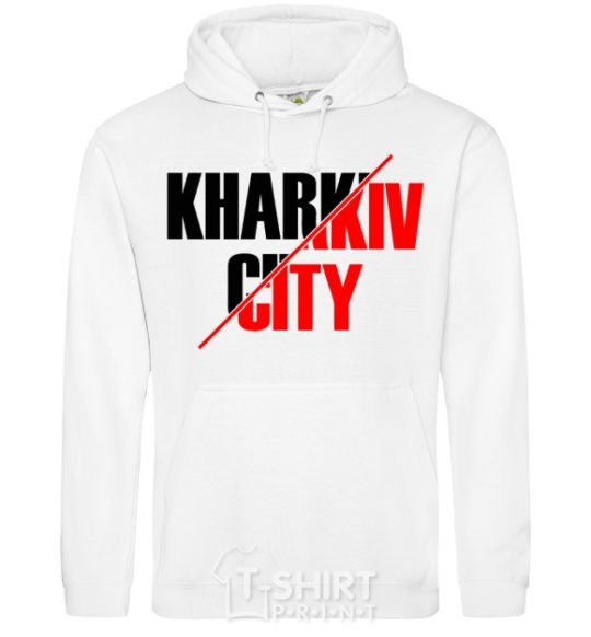 Men`s hoodie Kharkiv city White фото