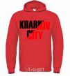 Men`s hoodie Kharkiv city bright-red фото