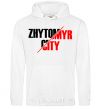 Men`s hoodie Zhytomyr city White фото