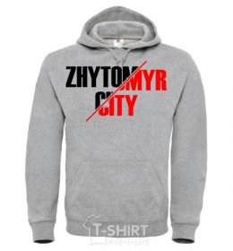 Men`s hoodie Zhytomyr city sport-grey фото